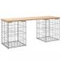 Preview: Gartenbank aus Gabionen 103x31x42 cm Massivholz Kiefer