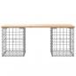 Preview: Gartenbank aus Gabionen 103x31x42 cm Massivholz Kiefer