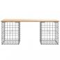 Preview: Gartenbank aus Gabionen 103x31x42 cm Massivholz Kiefer