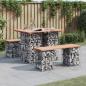 Preview: ARDEBO.de - Gartenbank aus Gabionen 100x70x72 cm Massivholz Douglasie