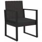 Preview: 3-tlg. Garten-Lounge-Set mit Kissen Schwarz Poly Rattan