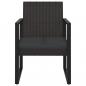 Preview: 3-tlg. Garten-Lounge-Set mit Kissen Schwarz Poly Rattan