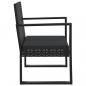 Preview: 3-tlg. Garten-Lounge-Set mit Kissen Schwarz Poly Rattan