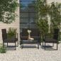 Preview: ARDEBO.de - 4-tlg. Garten-Lounge-Set mit Kissen Schwarz Poly Rattan