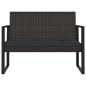 Preview: 4-tlg. Garten-Lounge-Set mit Kissen Schwarz Poly Rattan