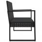 Preview: 4-tlg. Garten-Lounge-Set mit Kissen Schwarz Poly Rattan