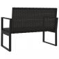 Preview: 4-tlg. Garten-Lounge-Set mit Kissen Schwarz Poly Rattan