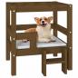 Preview: Hundebett Honigbraun 55,5x53,5x60 cm Massivholz Kiefer