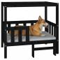 Preview: Hundebett Schwarz 95,5x73,5x90 cm Massivholz Kiefer