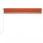 Preview: Automatische Markise mit LED & Windsensor 450x350 Orange/Braun