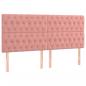 Preview: Kopfteile 4 Stk. Rosa 100x7x78/88 cm Samt