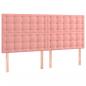 Preview: Kopfteile 4 Stk. Rosa 100x5x78/88 cm Samt