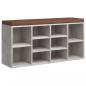 Preview: Schuhbank Betongrau 103x30x48 cm Holzwerkstoff