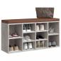 Preview: Schuhbank Betongrau 103x30x48 cm Holzwerkstoff