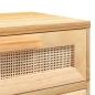 Preview: Nachttische 2 Stk. Braun Massivholz Kiefer und Natur-Rattan