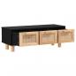 Preview: Couchtisch Schwarz 80x40x30 cm Holzwerkstoff Massivholz Kiefer