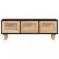 Preview: Couchtisch Schwarz 80x40x30 cm Holzwerkstoff Massivholz Kiefer