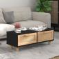 Preview: ARDEBO.de - Couchtisch Schwarz 80x40x30 cm Holzwerkstoff Massivholz Kiefer