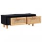 Preview: Couchtisch Schwarz 80x40x30 cm Holzwerkstoff Massivholz Kiefer