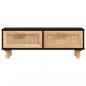 Preview: Couchtisch Schwarz 80x40x30 cm Holzwerkstoff Massivholz Kiefer