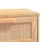 Preview: Konsolentisch Braun 80x30x75 cm Massivholz Kiefer Natur-Rattan