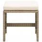 Preview: Gartenhocker 4 Stk. mit Sitzkissen Poly Rattan Beige