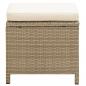 Preview: Gartenhocker 4 Stk. mit Sitzkissen Poly Rattan Beige