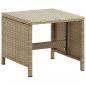 Preview: Gartenhocker 4 Stk. mit Sitzkissen Poly Rattan Beige