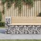 Preview: ARDEBO.de - Gartenbank aus Gabionen 122x71x65,5 cm Massivholz Kiefer