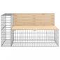 Preview: Gartenbank aus Gabionen 122x71x65,5 cm Massivholz Kiefer