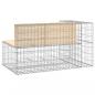 Preview: Gartenbank aus Gabionen 122x71x65,5 cm Massivholz Kiefer