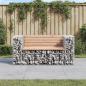 Preview: ARDEBO.de - Gartenbank aus Gabionen 143x71x65,5 cm Massivholz Douglasie