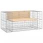 Preview: Gartenbank aus Gabionen 143x71x65,5 cm Massivholz Kiefer