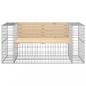 Preview: Gartenbank aus Gabionen 143x71x65,5 cm Massivholz Kiefer