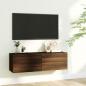 Preview: ARDEBO.de - TV-Wandschrank Braun Eiche 100x30x30 cm Holzwerkstoff