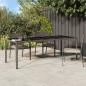 Preview: ARDEBO.de - Gartentisch Grau 250x100x75 cm Hartglas und Poly Rattan