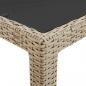 Preview: Gartentisch Beige 250x100x75 cm Hartglas und Poly Rattan