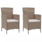 Preview: 3-tlg. Garten-Essgruppe mit Auflagen Poly Rattan Beige