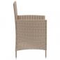 Preview: 3-tlg. Garten-Essgruppe mit Auflagen Poly Rattan Beige