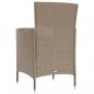 Preview: 3-tlg. Garten-Essgruppe mit Auflagen Poly Rattan Beige