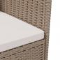 Preview: 3-tlg. Garten-Essgruppe mit Auflagen Poly Rattan Beige