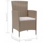 Preview: Gartenstühle mit Kissen 2 Stk. Poly Rattan Beige