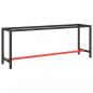 Preview: ARDEBO.de - Werkbankgestell Mattschwarz und Mattrot 210x50x79 cm Metall