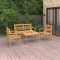 Preview: ARDEBO.de - 4-tlg. Garten-Lounge-Set Massivholz Teak