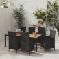 Preview: ARDEBO.de - 7-tlg. Garten-Essgruppe mit Auflagen Poly Rattan Schwarz