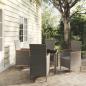 Preview: ARDEBO.de - 5-tlg. Garten-Essgruppe mit Kissen Poly Rattan Grau