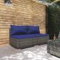 Preview: ARDEBO.de - 2-tlg. Garten-Lounge-Set mit Kissen Poly Rattan Grau