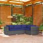 Preview: ARDEBO.de - 4-tlg. Garten-Lounge-Set mit Kissen Poly Rattan Grau