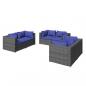 Preview: 6-tlg. Garten-Lounge-Set mit Kissen Poly Rattan Grau