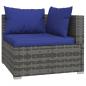 Preview: 5-tlg. Garten-Lounge-Set mit Kissen Poly Rattan Grau